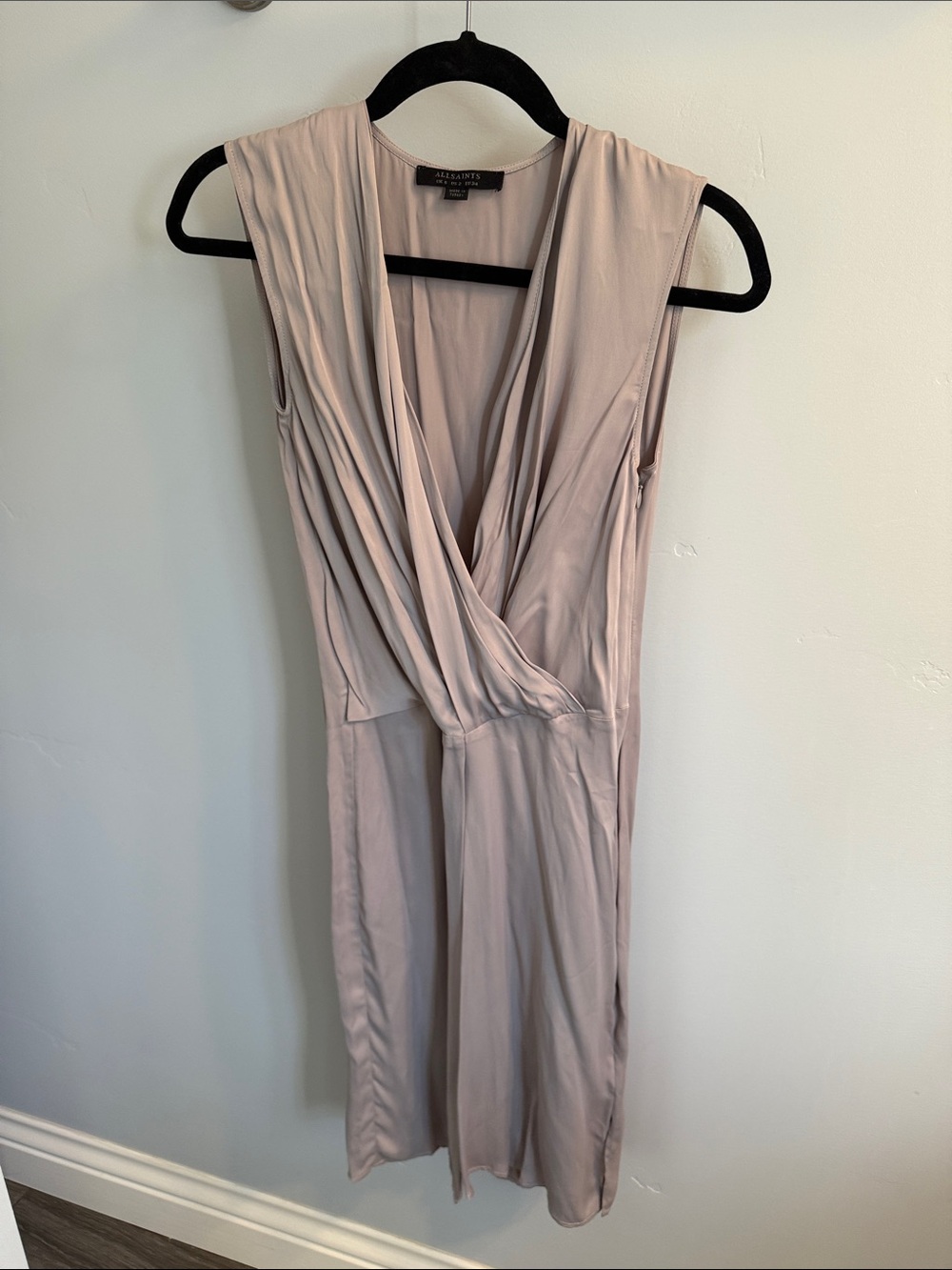 All Saints Women's Draped Sleeveless Dress in Pale Blush